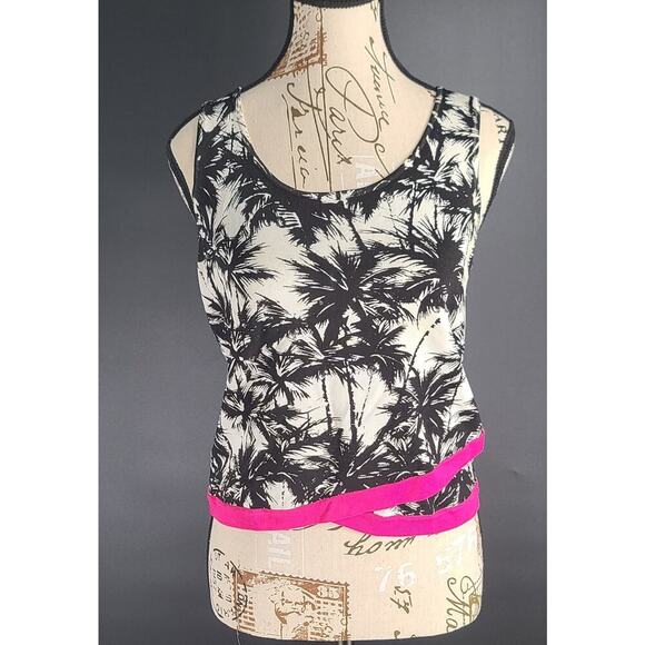 INC International Concepts palms print Size Medium Dopamine resort wear office - Picture 1 of 6